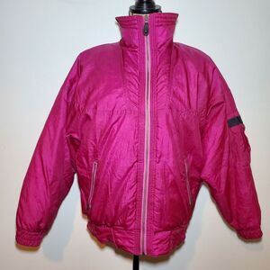 Vintage 1980s Hermans Goose Down Filled Pink Ski Coat 1980s Size M